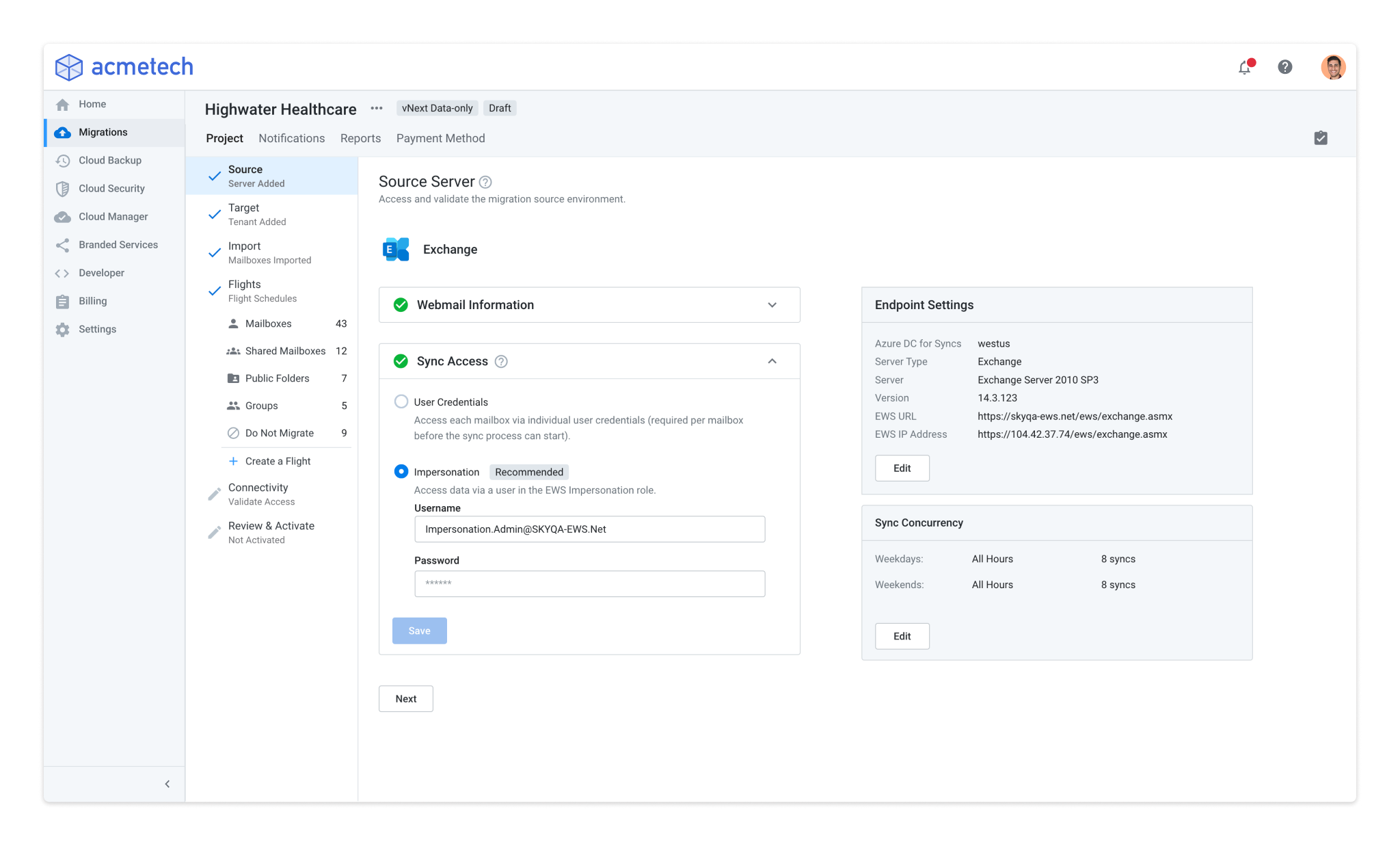 Source server discovery tool